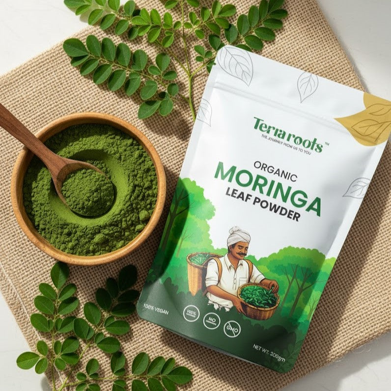 Terra Roots Organic Moringa Leaf Powder – Superfood & Natural Health Supplement