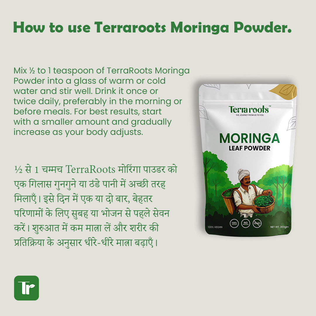 Terra Roots Moringa Leaf Powder – Superfood & Natural Health Supplement