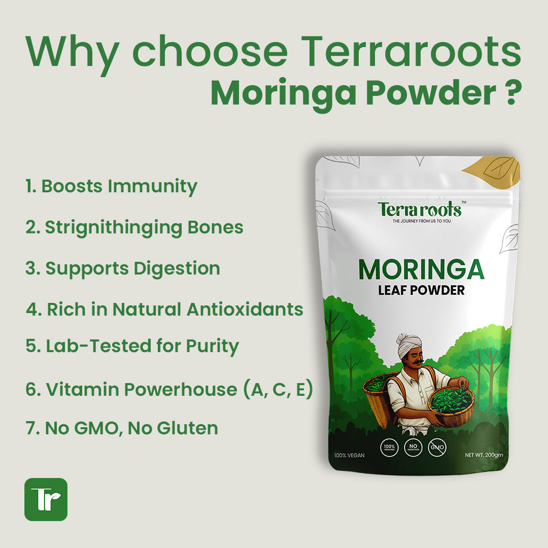 Terra Roots Moringa Leaf Powder – Superfood & Natural Health Supplement